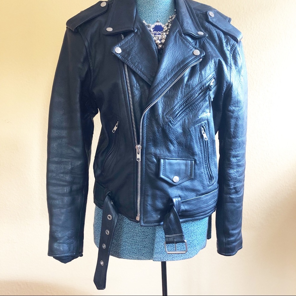 Vintage 90’s Leather punk motorcycle jacket